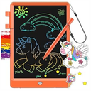FLUESTON LCD Writing Tablet, 10 Inch Doodle Board Toys Gifts for 3-8 Year Old Girls Boys, Colorful Electronic Board Drawing Pad for Toddler Easter Basket Stuffer for Kids, Educational Travel Toy (11"W x 7.5"H, Orange)