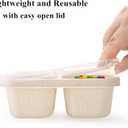 Cididu 8 Pack Bento Snack Lunch Box, 4 Compartment Meal Prep Container, Reusable Divided Snack Box with Lid for Kids Adults, Wheat Straw Food Storage Container for School Work Travel, Microwave Safe