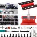 RC Car Stand and 652 PCS RC Screw Kit RC Car Work Stand Repair Workstation RC Hardware Kit Universal RC Car Screw Tools Assortment Kit and Portable RC Repair Stand for 1/8 1/10 1/12 1/16 Scale RC Car
