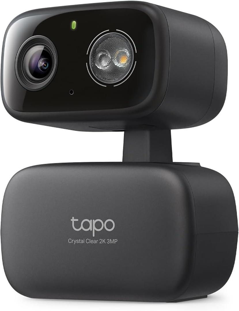 Tapo 2K Indoor/Outdoor Pan/Tilt Wired Security Camera - Baby Monitoring, Person & Baby Cry Detection, 360 Motion Tracking, Color Night Vision, Subscription-Free Local Storage or Optional Cloud, C217 (Black)