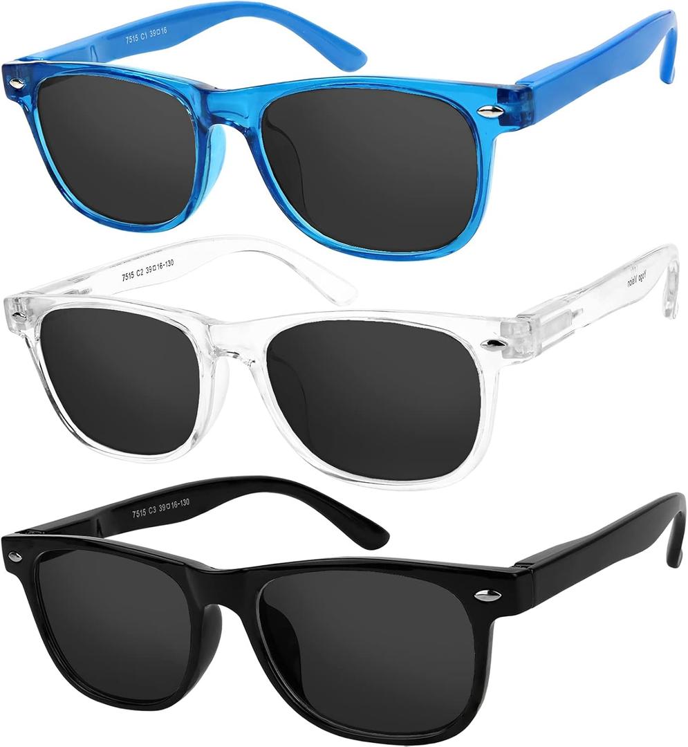 Yogo Vision Kids Sunglasses Polarized Frame Sunglasses for Kids Boys Girls (3 Pack Age 3-10)