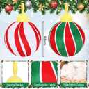 Yookeer 2 Pcs Christmas Ball Pillow 9.84 Inch Xmas Round Throw Pillow Red Velvet Bell Christmas Decor Cushion Holiday Couch Bell Pillows Xmas Gift for Couch Chair Bed Bedroom Living Room Decoration