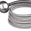 DOZYANT 12 Feet Universal QCC1 Low Pressure Propane Regulator Hose Replacement with Propane Tank Gauge, Stainless Steel Braided Hose for Most LP Gas Grill, Heater Fire Pit Table, 3/8" Female Flare