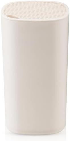 Universal Knife Block Holder for Kitchen, WELLSTAR Knife Stand without Knives, Safe Space Saver Large Volume Stable Knife Storage with Scissors Slot, Detachable for Easy Cleaning – Off-White