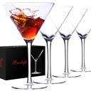 Handblown Crystal Martini Glasses Set of 49.5 oz Coupe Glass Set with Stem  Elegant Cocktail Glasses for Bar, Margarita, Cosmopolitan, Manhattan, Gimlet  Unique Gift for Mother’s Day