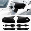 2pcs Car Side Door Mirror Cap Covers & 4pcs Handle Covers Compatible With Toyota Camry 2018-2025 With Smart Key Holes,8th Gen Camry Side Rearview Covers Door Handle Caps,Glossy Black