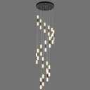 18-Light Modern Kitchen Island Black Gold Ceiling Pendant Light Dimmable LED 108W Staircase Large Chandelier Lobby Living Room Bedroom Foyer High Ceiling Chandelier