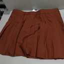 TONCHENGSD Women's High Waist Pleated Mini Skirt Skater Tennis Skirt (Brown, XXL)