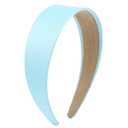 3 x Light Blue Headband for Women 2 inch Wide Thick Blue Head Bands for Women's Hair Non Slip Fashion Womens Headband Satin Cute Light Blue Headbands for Girls
