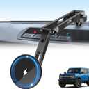 Wireless Charging Phone Mount for Ford Bronco 2021-2026 2/4 Door, Aluminum Alloy Phone Holder, Magnetic Wireless Charger for Ford Bronco, for Ford Bronco Accessories with C-C Cable