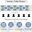 YATOJUZI Lemon Table Runner Summer Blue Table Runners 13x72 Inches Long Table Runner for Home Kitchen Dining Table Decor