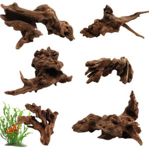 6PCS Natural Driftwood for Aquarium & Reptile Tank, 36 Inches Unique Wood Decor for Fish Tank, Turtles, Lizards, Snakes, Natural Driftwood for Home Decor