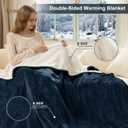 FVERWAG Heated Blanket King Size - Dual Control King Electric Blanket with 5 Heat Settings, 10 Hrs Auto Off for Bed, ETL Certified, Washable Flannel Sherpa Heating Blankets 100" x 90", Navy
