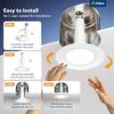 Amico 5/6 inch 5CCT LED Recessed Lighting 6 Pack, 12W=100W, 950LM Adjustable Can Lights, 2700K/3000K/4000K/5000K/6000K Selectable, Dimmable, IC & Damp Rated, Retrofit Installation - ETL & FCC
