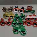 JAKADYUKS Christmas Glasses 16PCS, Party Favors Christmas Tree Hanging Ornaments Decorations Photo Booth Props, Xmas Party Decorations Eyeglasses Frame for Christmas Holiday Party Supplies