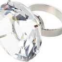 Hemoton 1pc Wedding Decoration 2.36Inch Alloy Glass Big Diamond Ring Romantic Proposal Wedding Props Home Ornaments Party Souvenirs