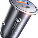 AINOPE 67.5W 99% Invisible Super Mini Car Charger USB C Fast Charging,All Metal Cigarette Lighter Adapter PD&QC Type C Car Charger Adapter for iPhone 16 Pro Max 15 14 13 12,Samsung Galaxy S25,Android
