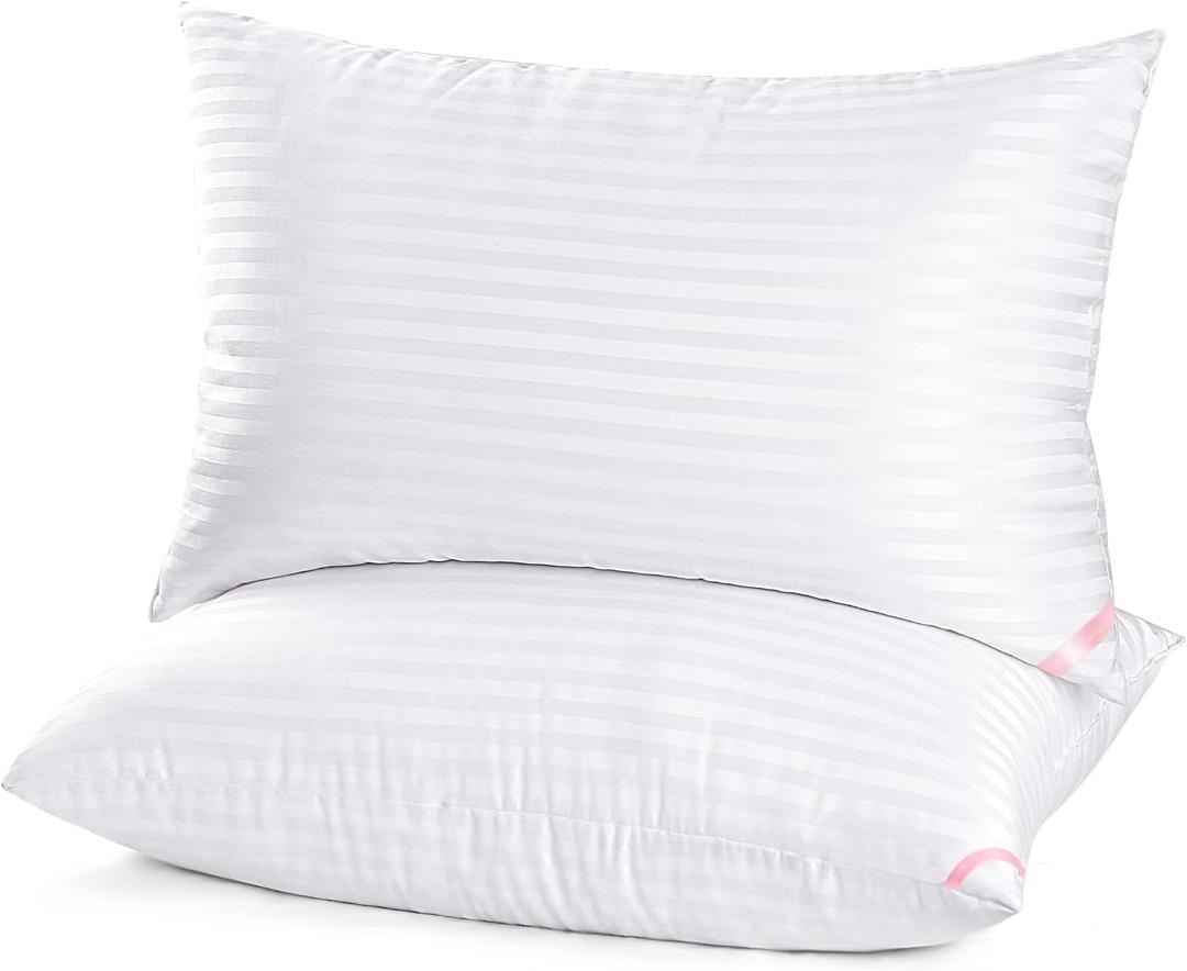 EIUE Hotel Collection Bed Pillows for Sleeping 2 Pack Queen SizePillows for Side and Back Sleepers,Super Soft Down Alternative Microfiber Filled Pillows,20 x 30 Inches (Queen (Pack of 2), White)