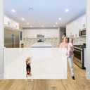 42" Tall x 115" Extra Wide Retractable Baby Gate for Dogs - Indoor Pet Gate for House (White)