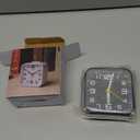 Peakeep 3D Numbers No Tick-Tock Analog Alarm Clock with Classic Beep Sound, Snooze, Manual Light and Battery Powered Small for Travel (Black-3D)