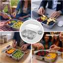 2 x Snackle Box Container,Dishwasher,Reusable Snack Containers With Lids,2 Compartment Stainless Steel Snack Containers,Fruits, Snacks,Nuts,Salad,travel,850ML,White,1Pack