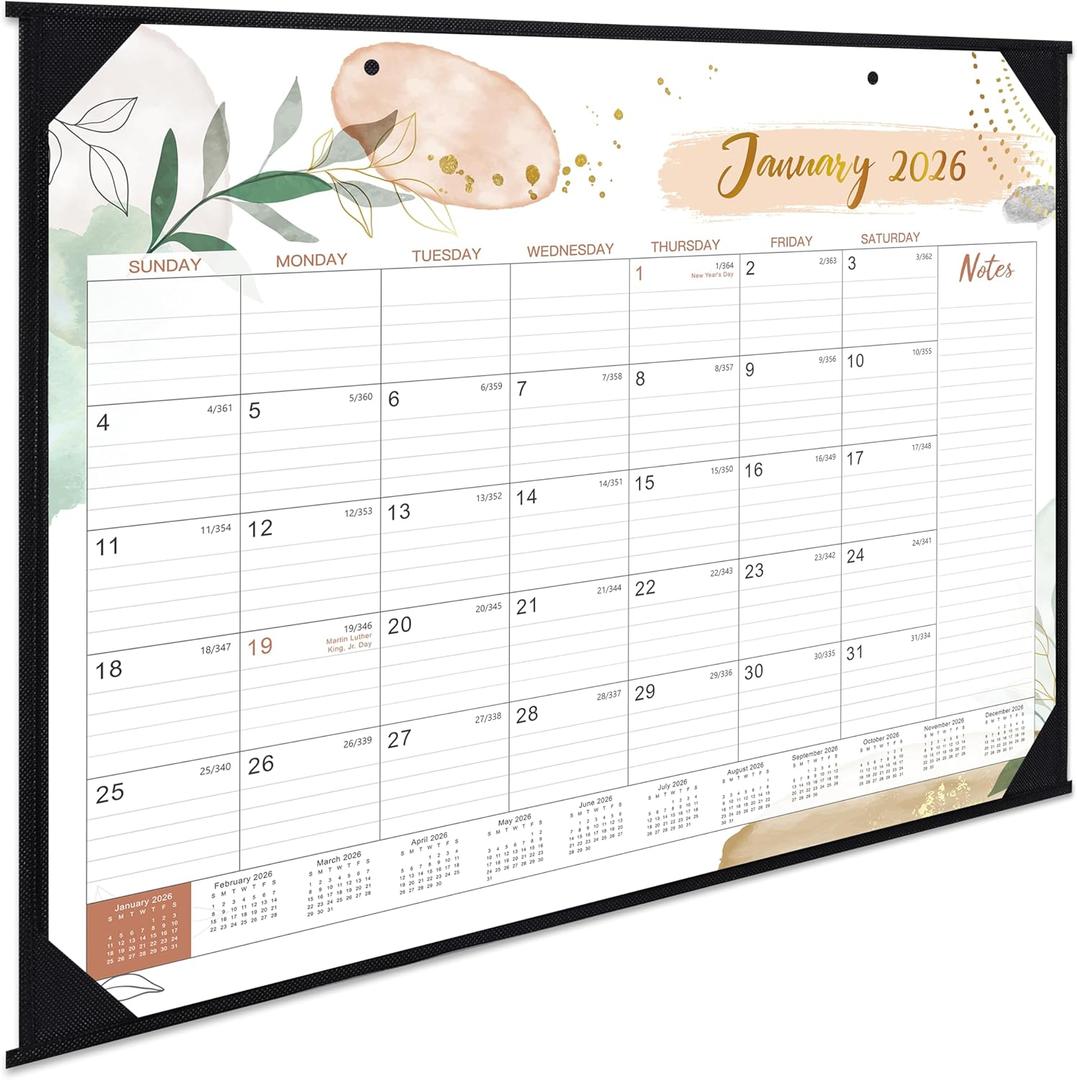 2026 Desk Calendar - Desk Calendar 2026, 22" x 17", Jan 2026 - Dec 2026, 12 Monthly Desk/Wall Calendar, Large Ruled Blocks, Notes, Thick Paper, Corner Protector