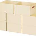 8 Pack Large Closet Storage Baskets Bins for Shelves, Collapsible Fabric Closet Organizers and Storage with Polyester Handles, Decorative Baskets for Organizing Clothes, Towels, Linen Closet 16x12x10"