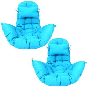 Tudomro Egg Chair Cushion Filling 2.58 kg 51 x 37 Inch Replacement Rocking Wicker Chair Cushions High Back Swing Hammock Hanging Cushion for Indoor Outdoor Patio(Azure,2 Pcs)