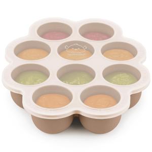 KeaBabies Silicone Food Freezer Trays with Lid, 2oz x 10 Pods Baby Food Storage Containers, Easy Puree Meal Prep, Breast Milk Silicone Freezer Molds, Dishwasher, Microwave Safe, BPA-Free (Chai Latte)