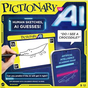 Mattel Games Pictionary Vs AI Family Game for Kids and Adults and Game Night Using Artificial Intelligence for 2  4 Players