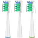 Replacement Brush Heads for Waterpik Sensonic Complete Care Toothbrush, with Covers, Compact, White, 5 Count