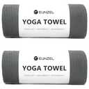 Eunzel 2 Pack Hot Yoga Towel, Non-Slip Yoga Mat Towel with Grip Dots Stickyfiber Sweat Absorbent Towel for Hot Yoga, Pilates and Workout 72" x 24", Dark Grey