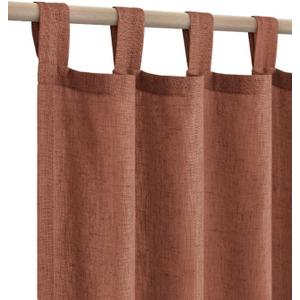 KOUFALL Terracotta Boho Curtains for Bedroom,2 Panels Sheer Rust Colored Rustic Farmhouse Tab Top Linen Western Curtains for Living Room 84 Inches Long