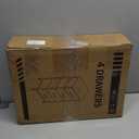 ODK Dresser for Bedroom with 4 Storage Drawers, Small Dresser Chest of Fabric Drawers with Sturdy Steel Frame, Wood Top, Brown