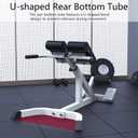 Adjustable Roman Chair, Hyperextension Bench for Back Exercise, White, Steel Frame, Multi-Position Core Training Equipment, Home Men Women Full Body U-Shaped Base