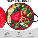 BALEINE Wreath Storage Container, 2 Pack Christmas Wreath Storage Bag with Tear Resistant PE Material and Reinforced Handle for Holiday Xmas (Grey, 30"x8")