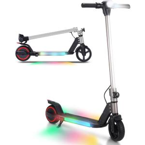 BIIST Foldable Electric Scooter for Kids, with LED Front Head Lights, Bar Lights, Shining Pedal Lights, LED Display, Dual Brakes 150W Motor Kids Electric Scooter UL2272 Approved
