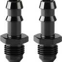 6AN Male Flare to 3/8 Hose Barb Straight Fitting Adapter Aluminum Black 2PCS