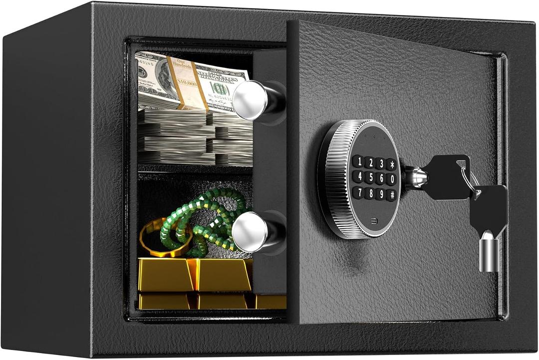 Safe,0.8 Cubic Feet Safe Box,Anti-Theft Digital Security Lock Box with Electronic Keypad and Key, Fire Proof Safes for Home Documents Firearm Medicine Money Valuables,13.8"W x 9.8"D x 9.8"H