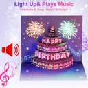 2 x 34th Birthday Cards, Light and Music Birthday Cake Happy Birthday Card, 3D Pop Up Birthday Gift Greeting Card for Women Men Wife Husband Friends