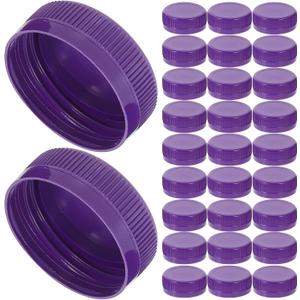 STOBAZA Reusable Plastic Bottle Caps 1.53 Inch 100 Pack for Diy Crafts Kids Educational Development Durable Bottle Lids (Purple)