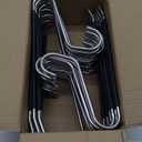 Pants Hangers Non Slip - 30 Pack Open Ended Hangers for Pants, Metal Jean Rack for Closet Women and Men, Space Saving Design for Slacks Trouser Blanket, Organization and Storage (Black)