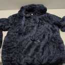 American Trends Womens Athletic Fuzzy Hoodies Sherpa Pullover Hoodie for Women Zip Oversized Plush Hoodie with Pockets (Small, Navy)