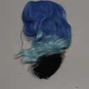 Ombre Blue Wigs for Women Short Curly Wavy Blue Wig for Girls Short Bob Wig With Bangs Heat Resistant Synthetic Wigs for Cosplay Costume Party (Blue Ombre Wig)