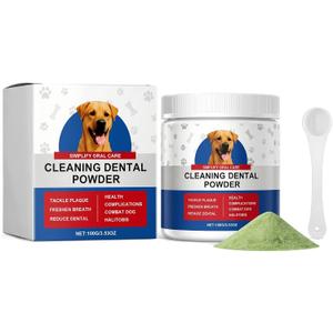 Clennaner Dog Dental Cleaning Powder for Daily Oral Care, Effectively Reduces Bad Breath and Helps Freshen Breath, Ideal for All Dog Sizes & Breeds, 100g