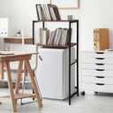 Colingmill 2 Tier Black Tier Mini Fridge Stand with Storage for Dorm Over Mini Fridge Multipurpose Storage Shelf Rack Standing Organizer for College Rooms Kitchen Pantry, Home, and Offices, Coffee, 18.3 inches deep x 23.6 inches wide x 57 inches