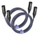 10FT 3Pin XLR Male to Male Audio Cable,Hi-End (OFC) Silver Plated Connector Studio Mixer Amplifier Adapter Cable-2 Pack