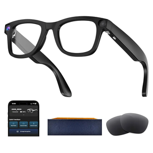 AI Smart Glasses with Camera, 8MP HD Camera Glasses for Men,Women, AI Recording Glasses with Voice Assistant,Open-Ear Audio,Real-Time Translation,Video Recording Sunglasses for Life & Work Vlog(Black)