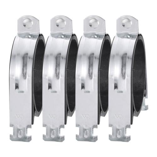 uxcell Rubber Cushion Strut Clamp 4Pcs 4-31/64" Cushioned Clamp Strut Rigid Steel Pipe Clamp for Mounting PEX Pipe Tubing to Strut Channels