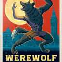 MyPuzzle Mythical Creatures: Werewolf (England), Vintage Poster - Premium 1000 Piece Jigsaw Puzzle for Adults